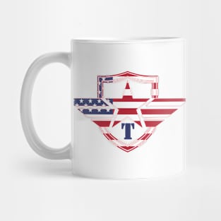 Letter T American Flag Monogram Initial Mug